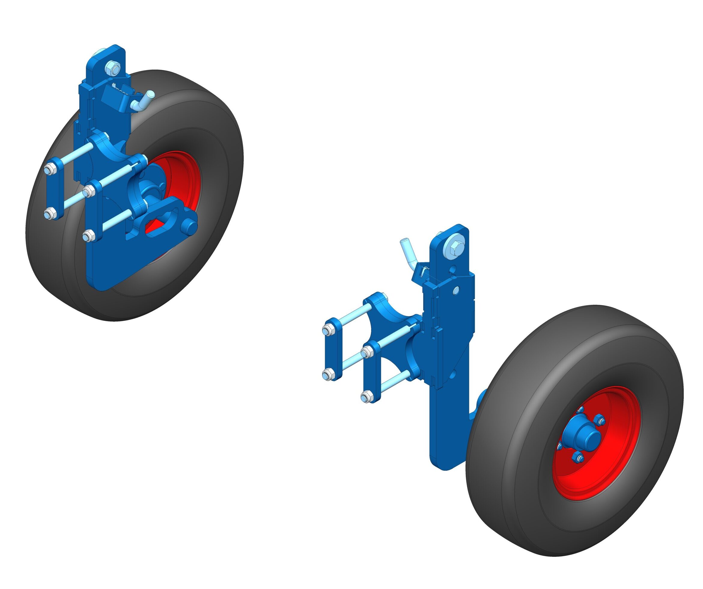 Paire de roues pneu 10 plis Ø535 x 168 mm de 5m90 à 8m10